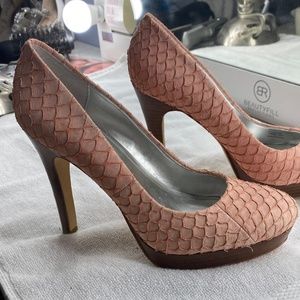 Calvin Klein Pink Kendall Fish Scale Platform Pumps - Size 8